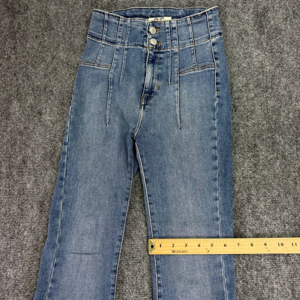 Free People We The‎ Free Jeans Womens 25x31 Jayde Flare Slim High Rise Raw Hem - Picture 13 of 16